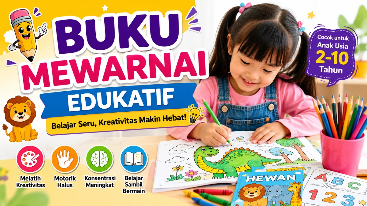 Buku Mewarnai Edukatif: Cara Seru Mengembangkan Kreativitas dan Kemampuan Anak Sejak Dini