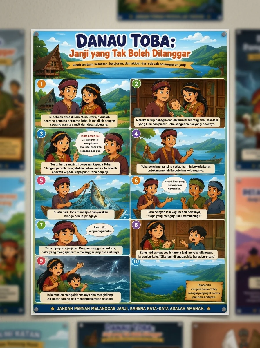 Poster Danau Toba Janji Yang Tak Boleh Dilanggar Dekorasi Dinding Estetik Pajangan Kamar Ukuran A3