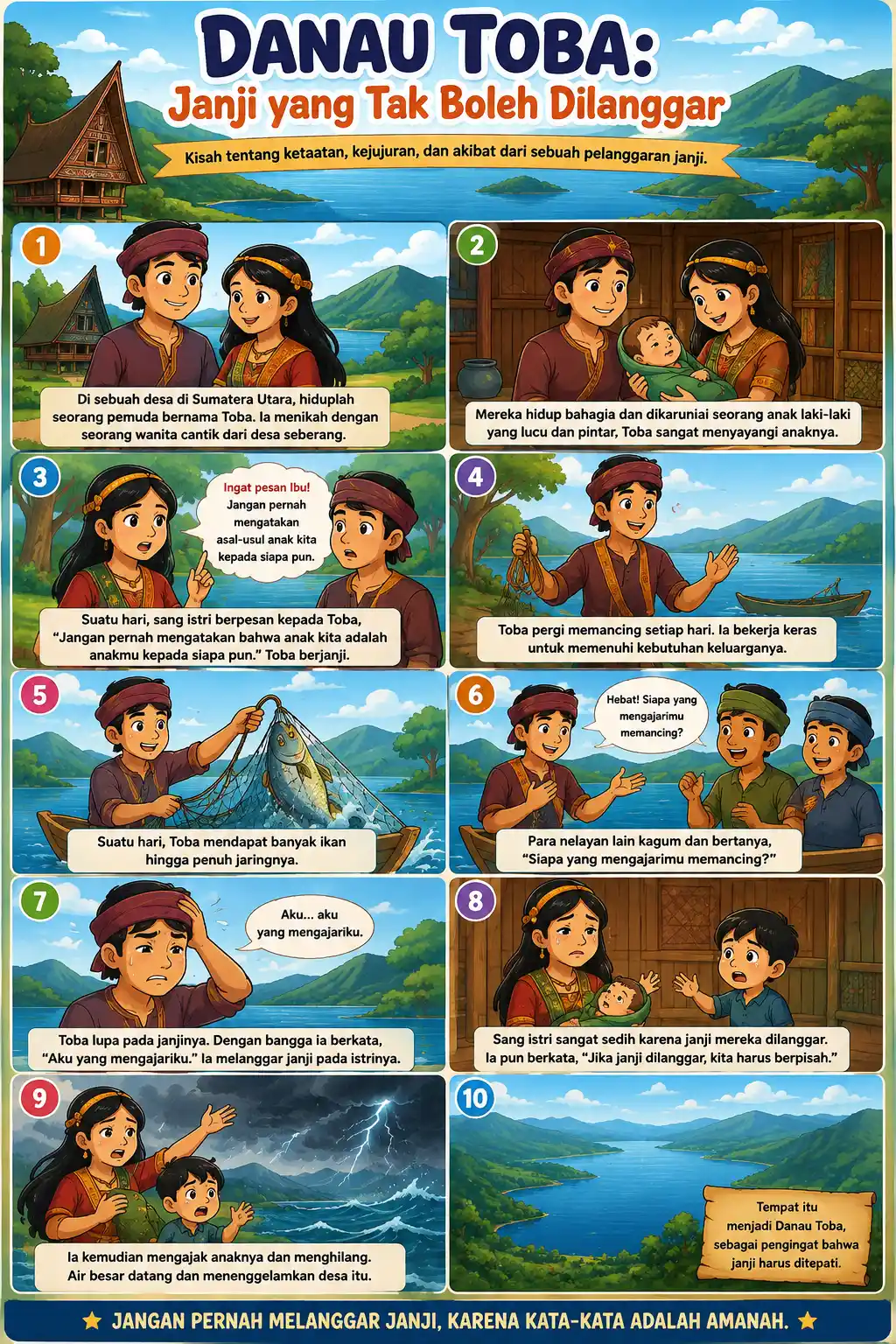 Poster Danau Toba Janji Yang Tak Boleh Dilanggar Dekorasi Dinding Estetik Pajangan Kamar Ukuran A3