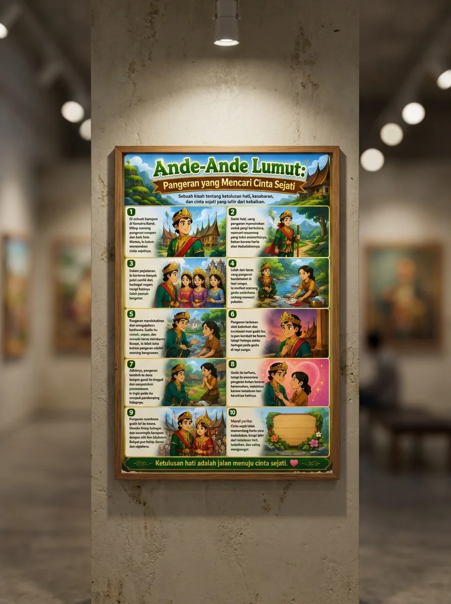 Poster Edukasi Anak Cerita Rakyat Ande-Ande Lumut Hiasan Dinding Kamar Aesthetic Murah