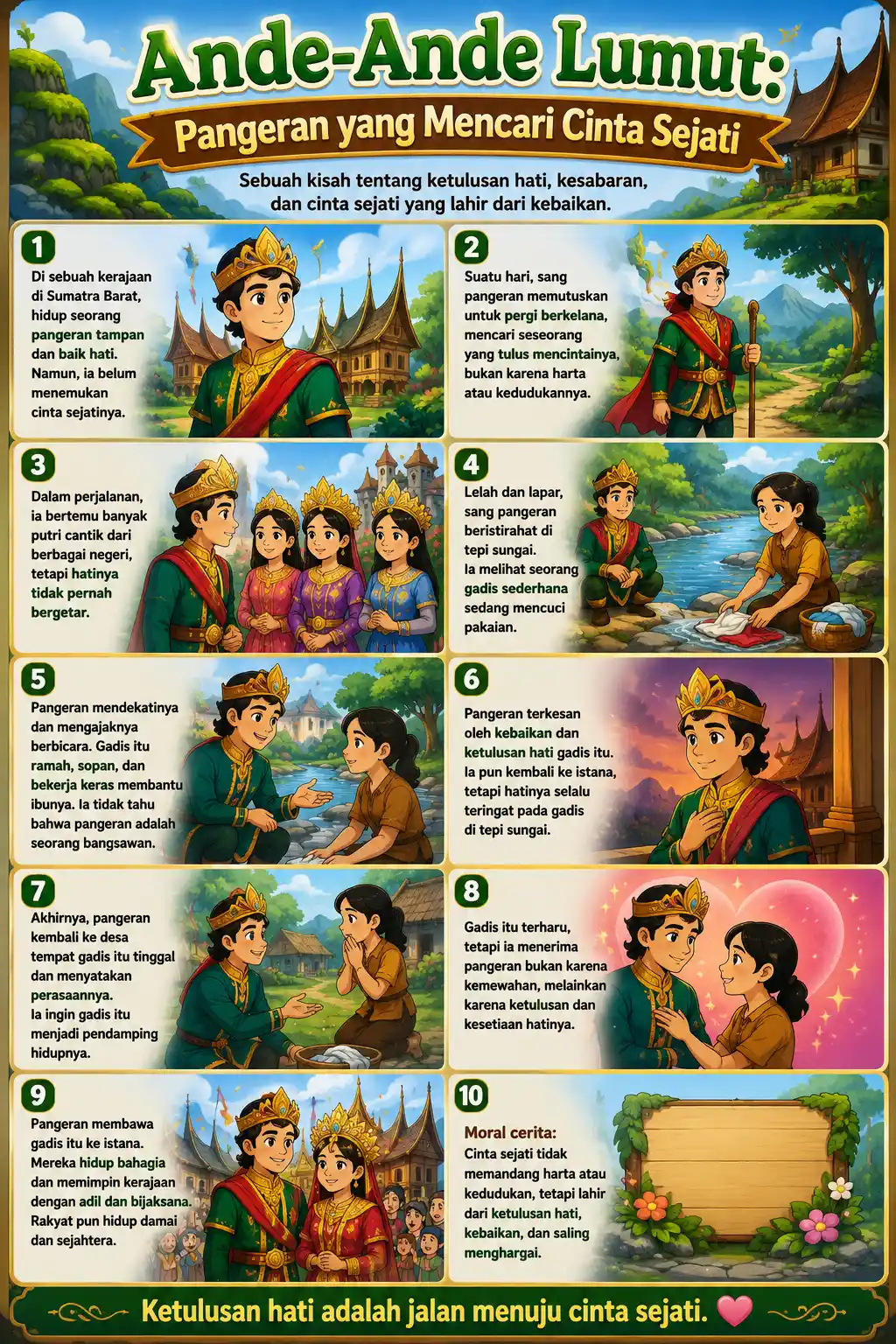 Poster Edukasi Anak Cerita Rakyat Ande-Ande Lumut Hiasan Dinding Kamar Aesthetic Murah
