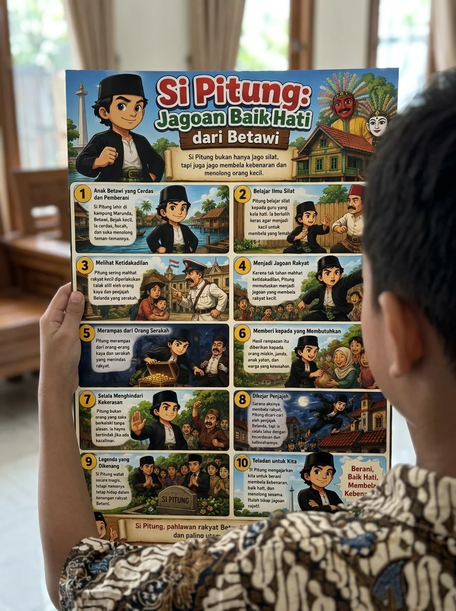 [PROMO] Poster Si Pitung Jagoan Dari Betawi Edukasi Anak Hiasan Dinding Berkualitas