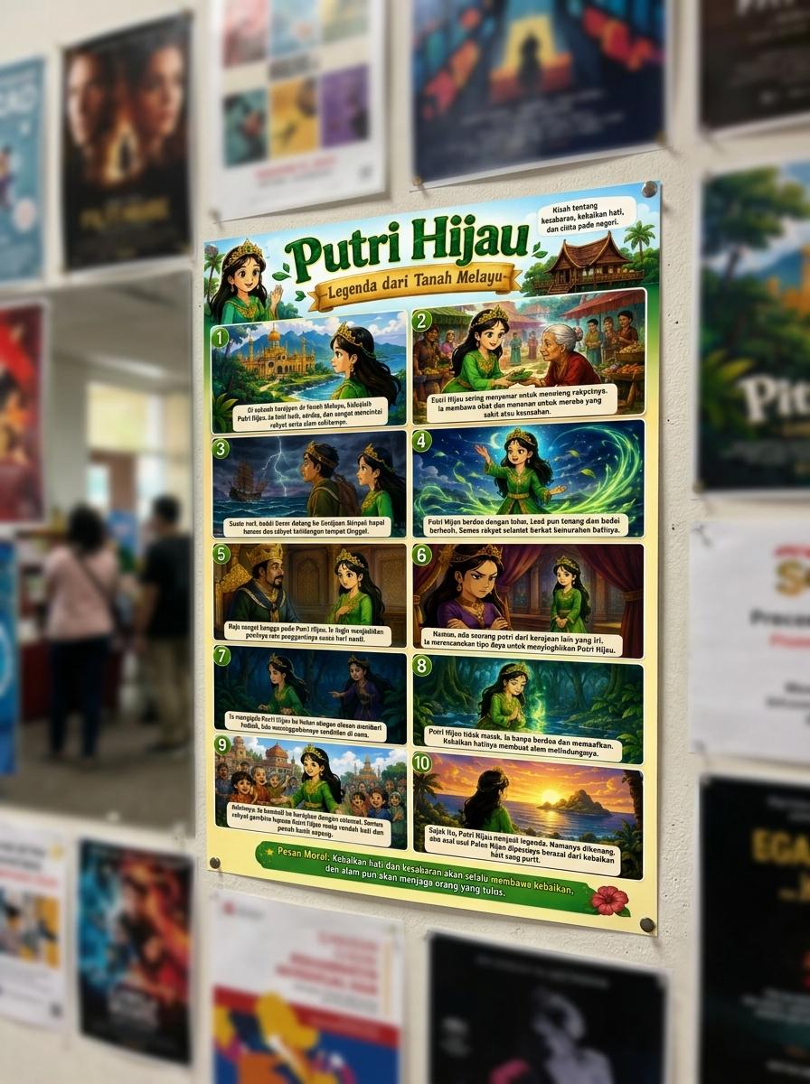 Promo Poster Putri Hijau Legenda Melayu Hiasan Dinding Murah Estetik Souvenir Unik