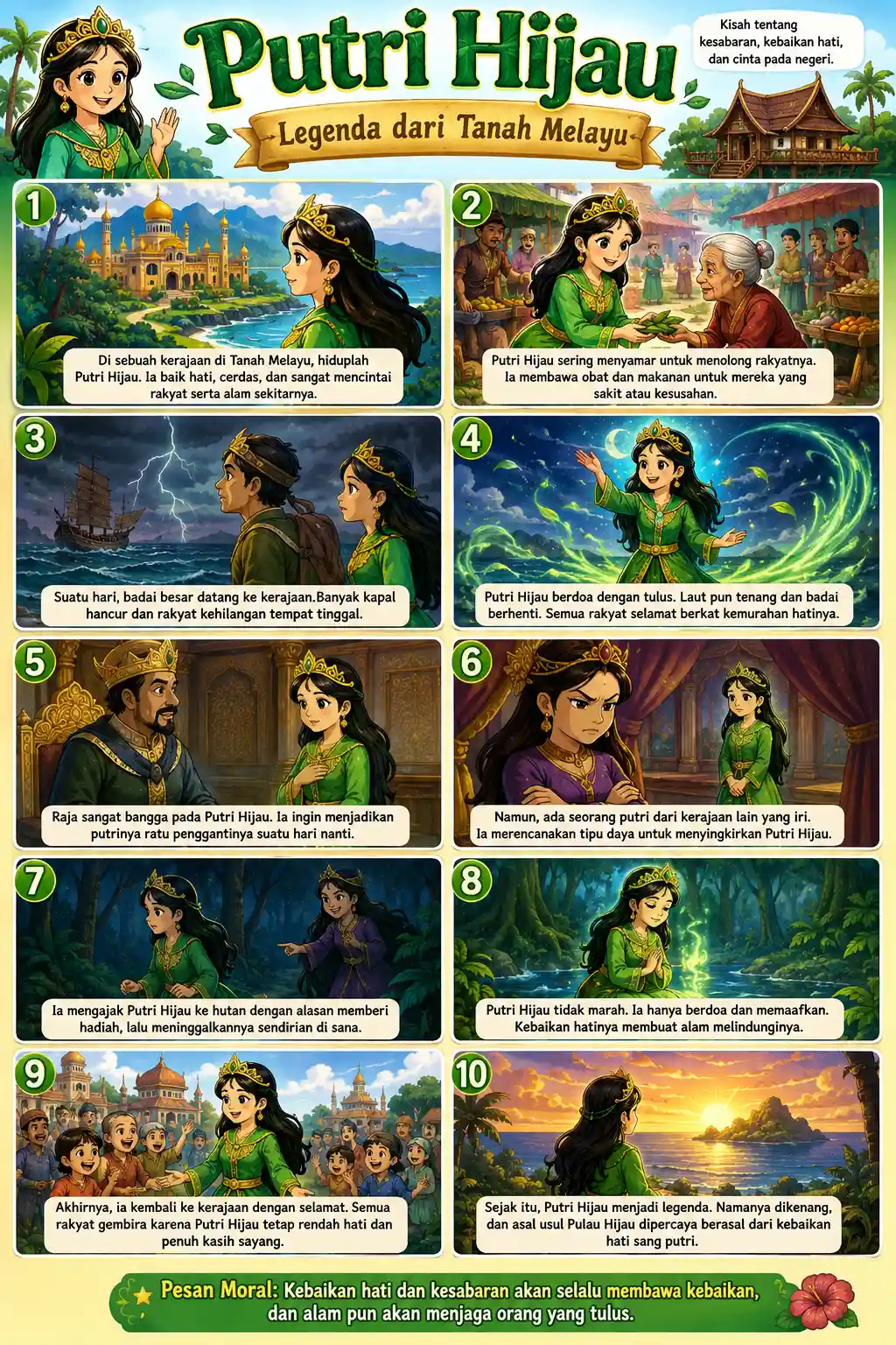 Promo Poster Putri Hijau Legenda Melayu Hiasan Dinding Murah Estetik Souvenir Unik