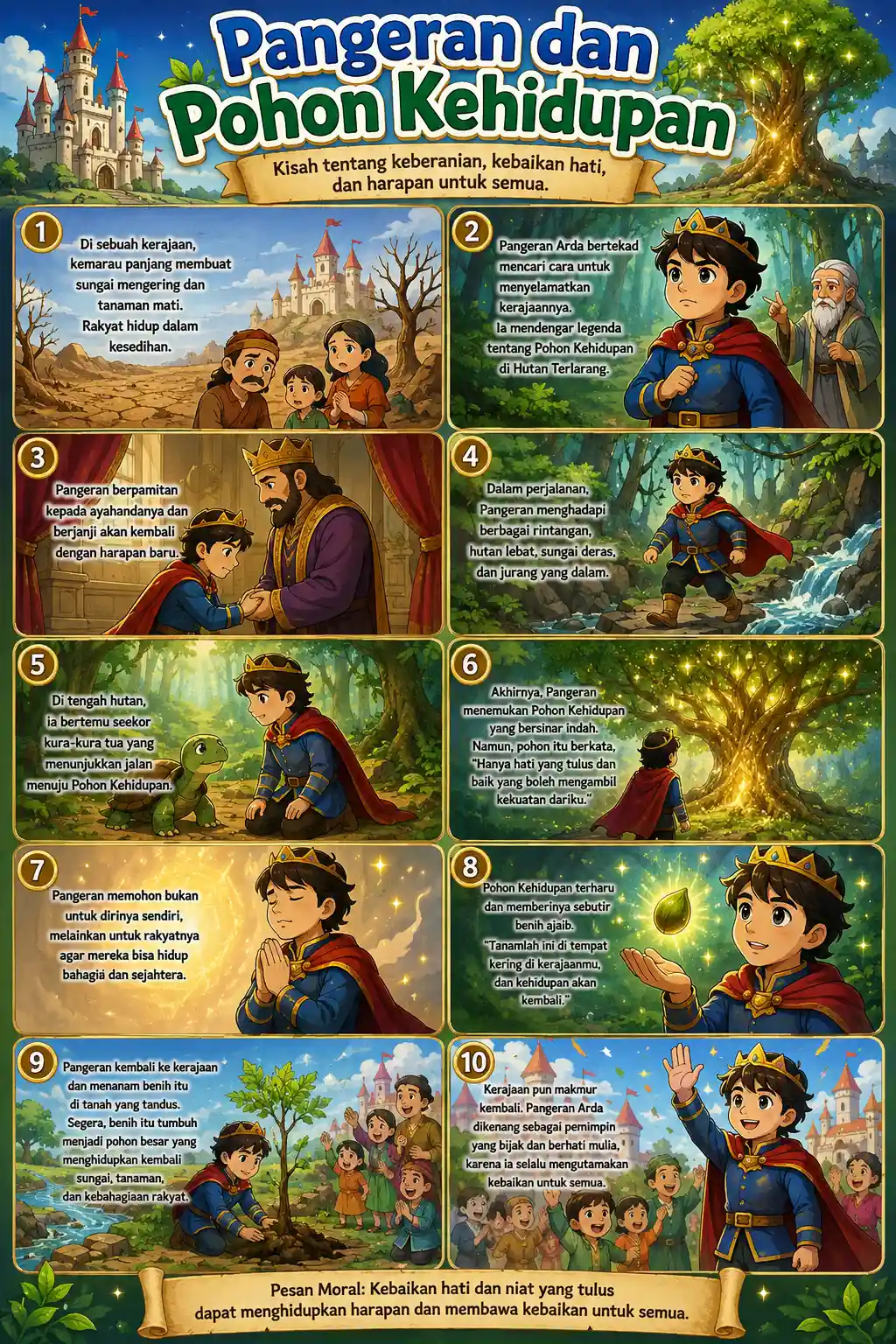 Hiasan Dinding Poster Pangeran dan Pohon Kehidupan Aesthetic Wall Decor Pajangan Kamar