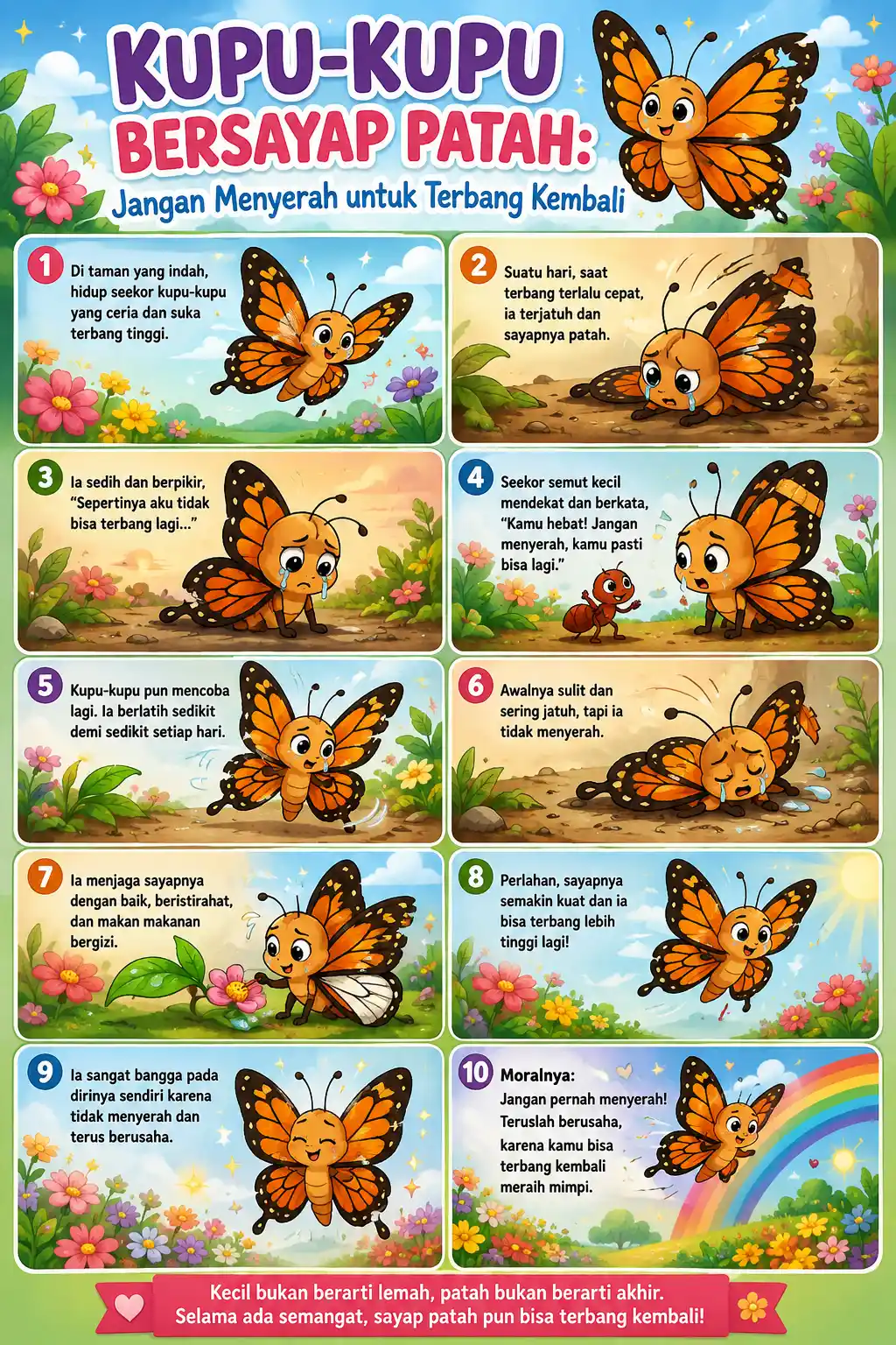 Hiasan Dinding Poster Motivasi Kupu-Kupu Bersayap Patah Aesthetic Dekorasi Kamar Wall Decor Minimalis