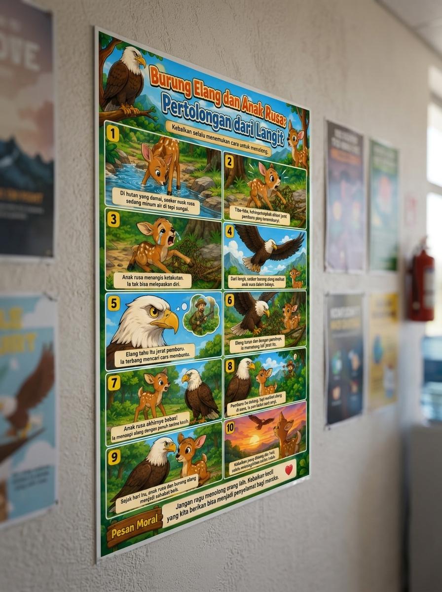 Hiasan Dinding Poster Burung Elang Pertolongan Dari Langit Pajangan Kamar Estetik Lukisan Dekorasi Rumah Minimalis