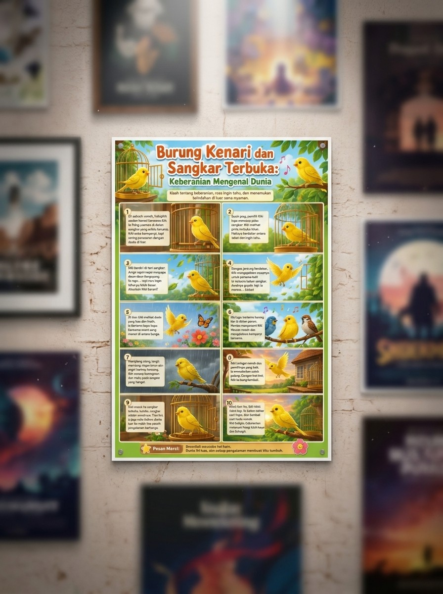 [PROMO] Poster Gambar Burung Kenari Terbaru - Dekorasi Pajangan Dinding Ruang Tamu Murah Berkualitas