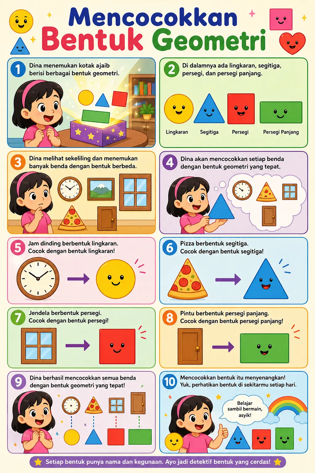 [PROMO] Poster Belajar Mencocokkan Bentuk Geometri Alat Peraga Anak PAUD TK