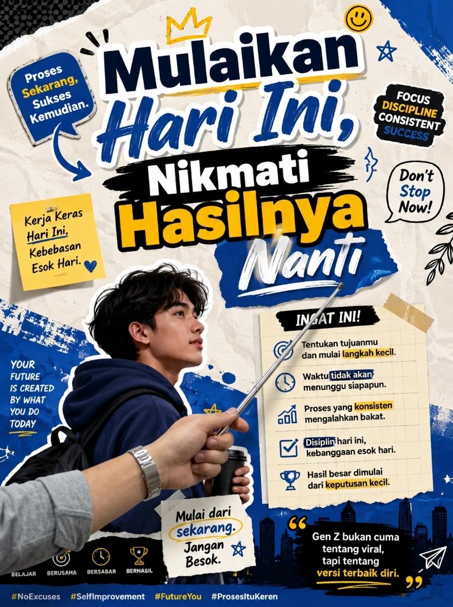 Termurah Poster Motivasi Mulaikan Hari Ini Pajangan Dinding Quotes Inspirasi Dekorasi Ruang Kerja Belajar