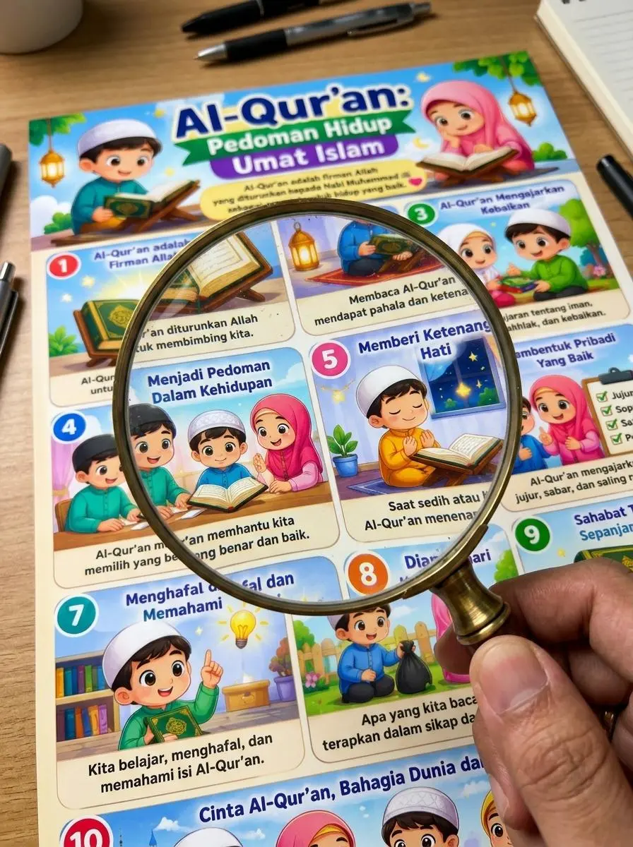 Poster Edukasi Islami Al-Quran Pedoman Hidup Dekorasi Dinding Kamar Minimalis