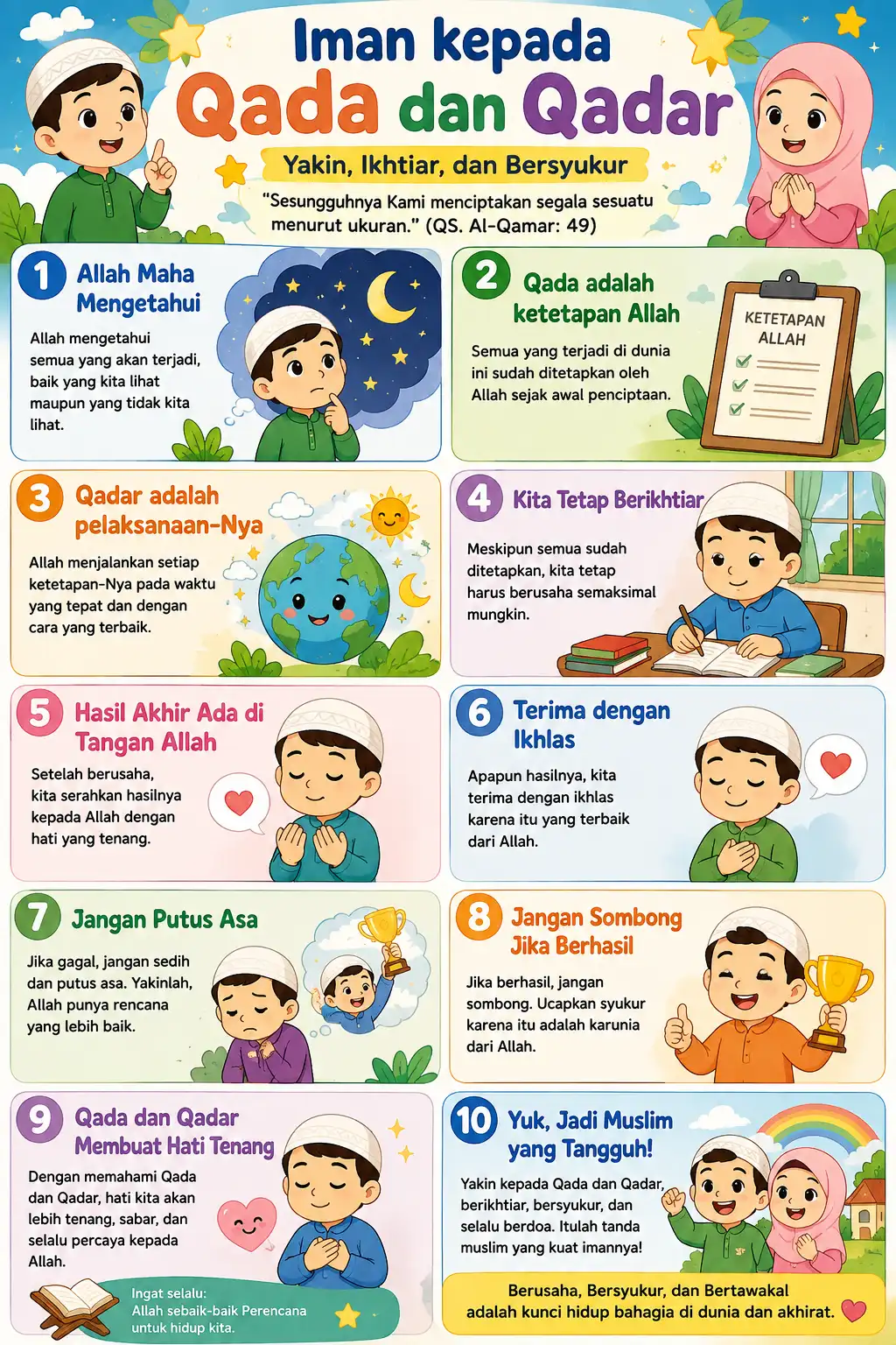 Poster Iman Kepada Qada dan Qadar Termurah Dekorasi Dinding Sekolah Madrasah