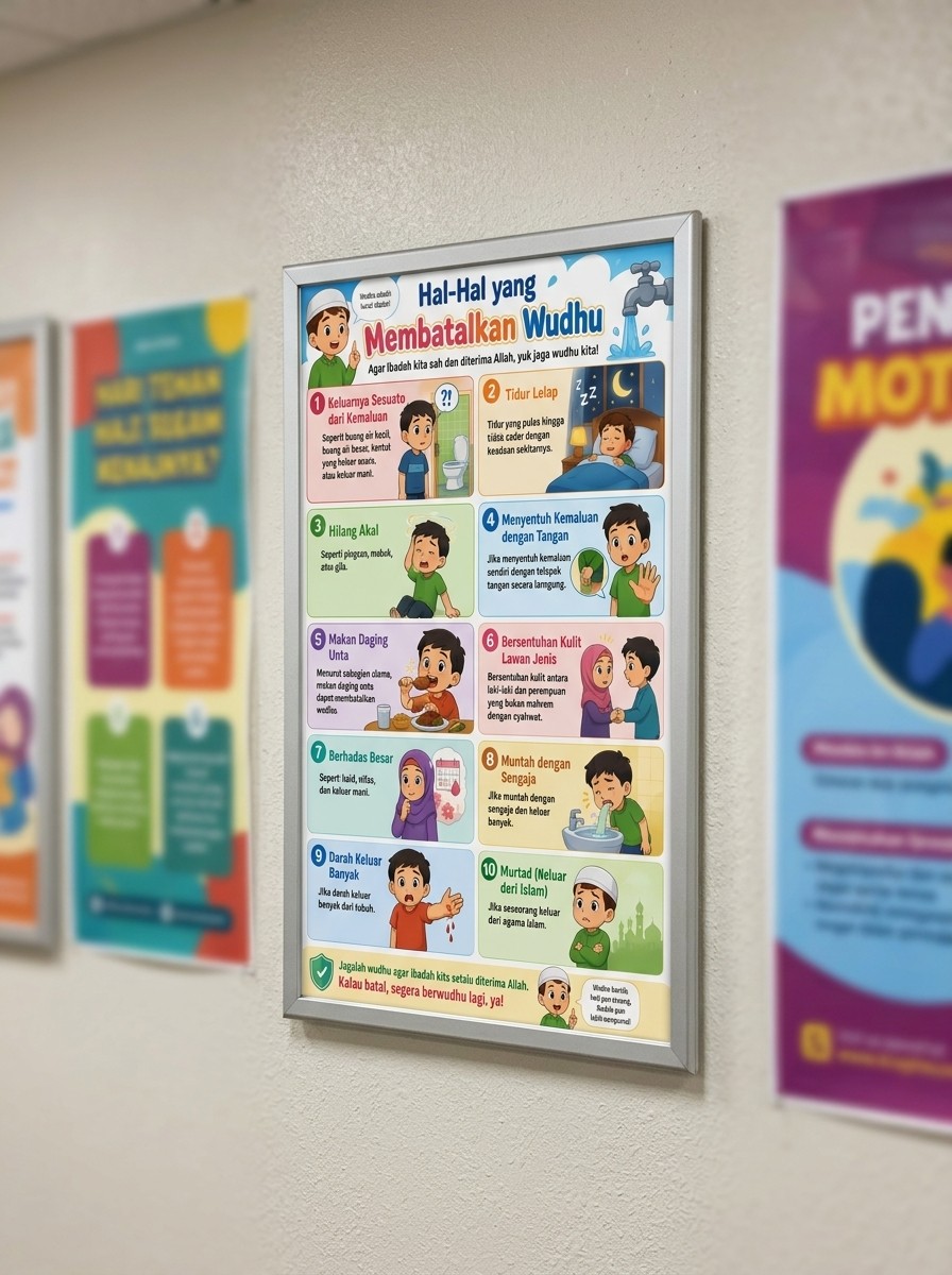 [PROMO] Poster Edukasi Islami Hal-Hal Membatalkan Wudhu Murah Berkualitas - Alat Peraga Pendidikan Agama Islam