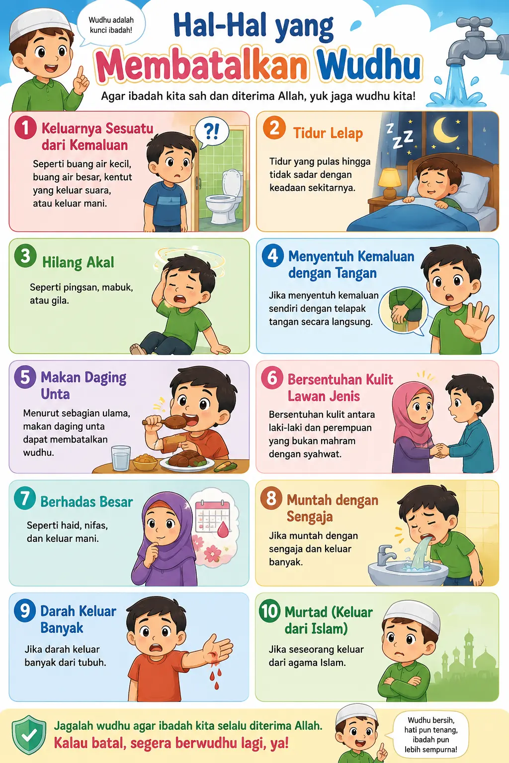 [PROMO] Poster Edukasi Islami Hal-Hal Membatalkan Wudhu Murah Berkualitas - Alat Peraga Pendidikan Agama Islam