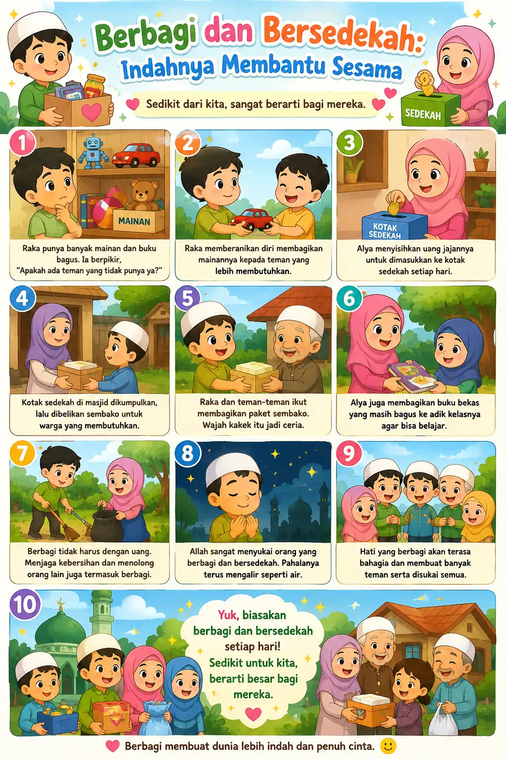 Hiasan Dinding Poster Islami Berbagi & Sedekah Wall Decor Pajangan Rumah Minimalis