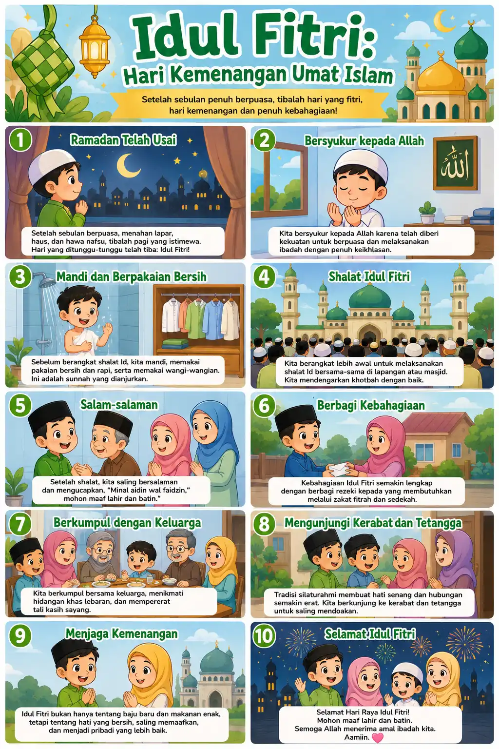 Dekorasi Lebaran Poster Idul Fitri Hari Kemenangan Wall Decor Minimalis Premium
