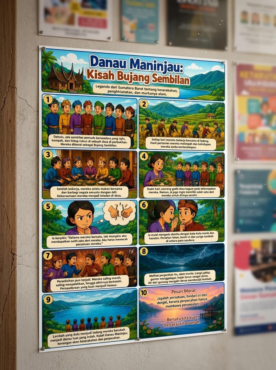 TERMURAH Poster Danau Maninjau Bujang Sembilan Hiasan Dinding Kamar Dekorasi Estetik