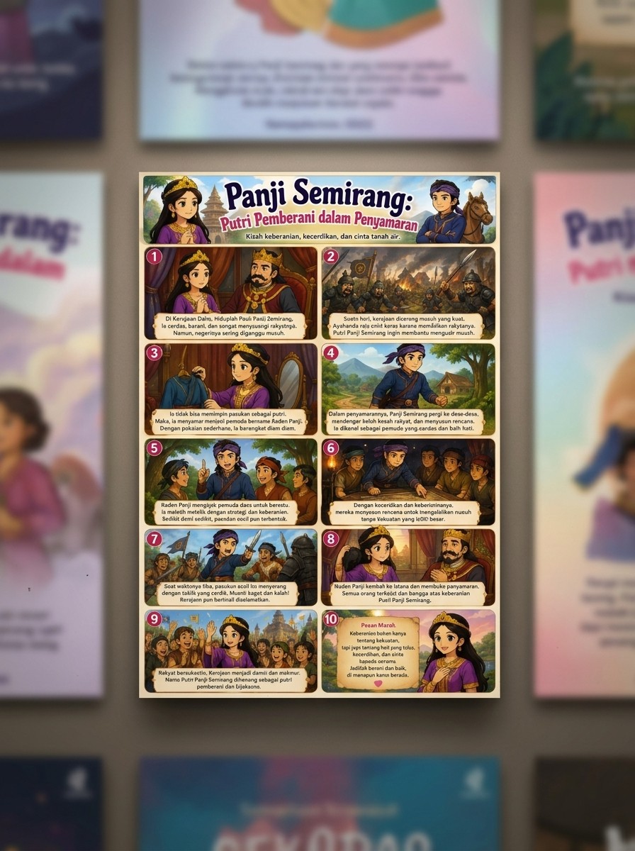 Pajangan Dinding Poster Panji Semirang Kualitas HD Dekorasi Ruang Tamu Klasik Termurah