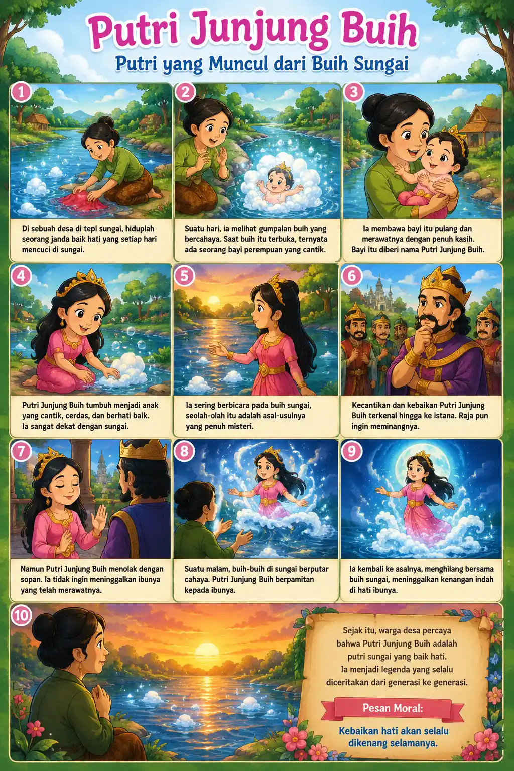 Hiasan Dinding Poster Putri Junjung Buih Mitologi Kalimantan Estetik Ukuran A3 A4 Pajangan Rumah Berkualitas
