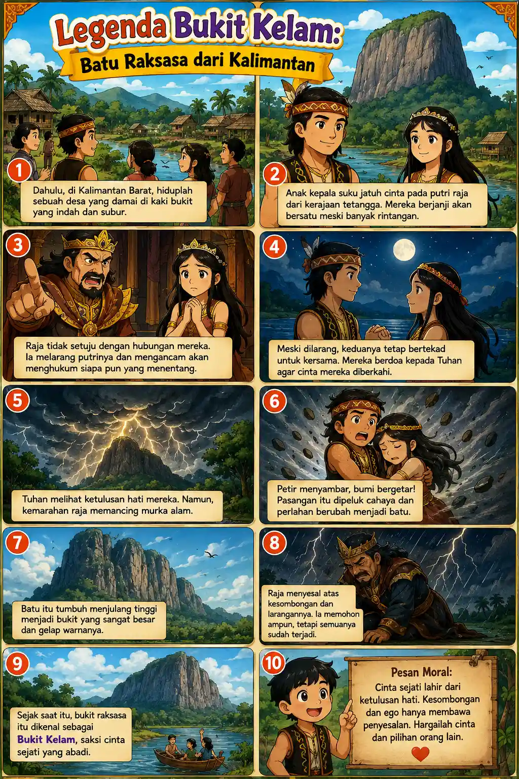 Hiasan Dinding Poster Legenda Bukit Kelam Kalimantan Pajangan Aesthetic Kamar Ukuran A3 A4