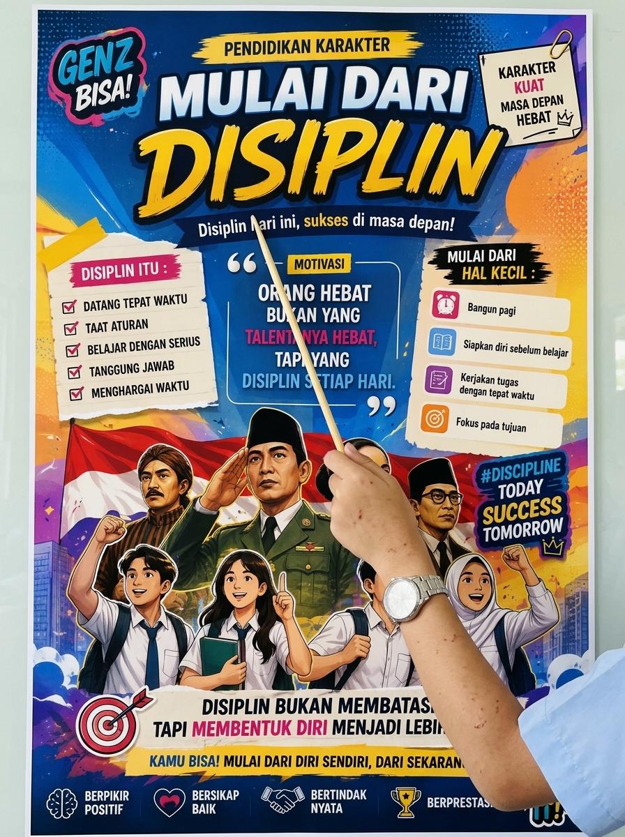 Poster Hiasan Dinding Motivasi Mulai dari Disiplin Wall Decor Aesthetic Dekorasi Kamar Kantor - Termurah