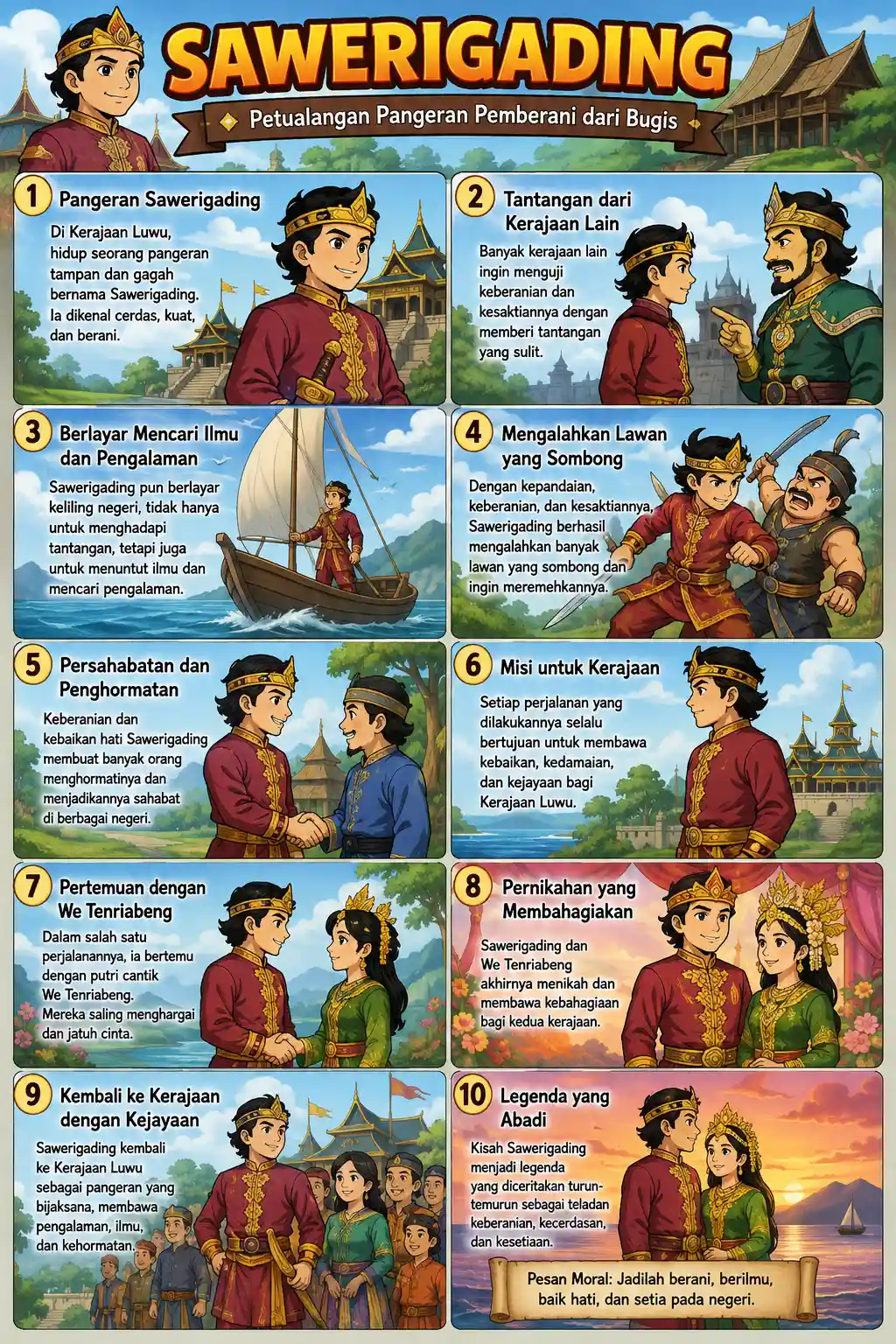 PROMO Poster Sawerigading Petualangan Pangeran Bugis - Hiasan Dinding Vintage Estetik Kado Souvenir