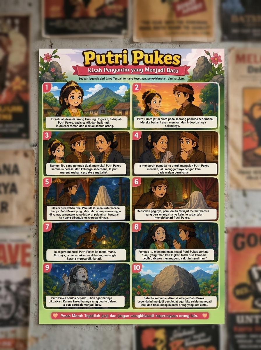 [TERBARU] Poster Putri Pukes Legenda Rakyat Aceh Hiasan Dinding Pajangan Estetik Hadiah Unik