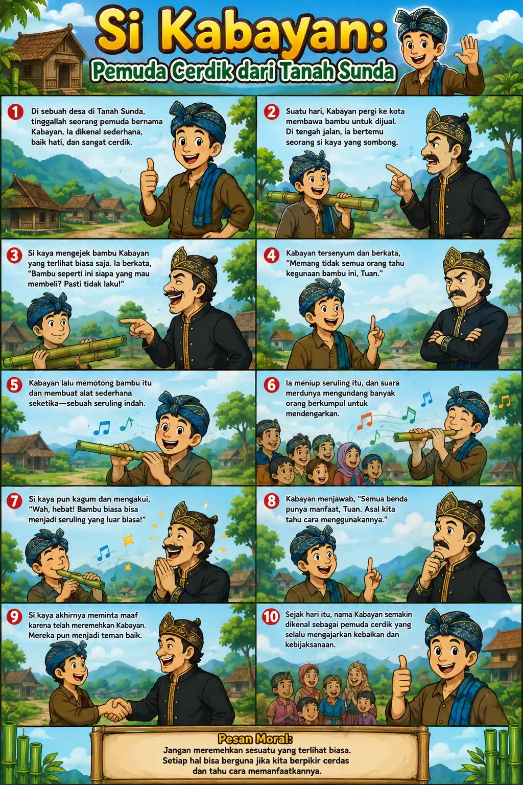 Poster Si Kabayan Tokoh Budaya Tanah Sunda A3 - Dekorasi Rumah Edukasi Termurah