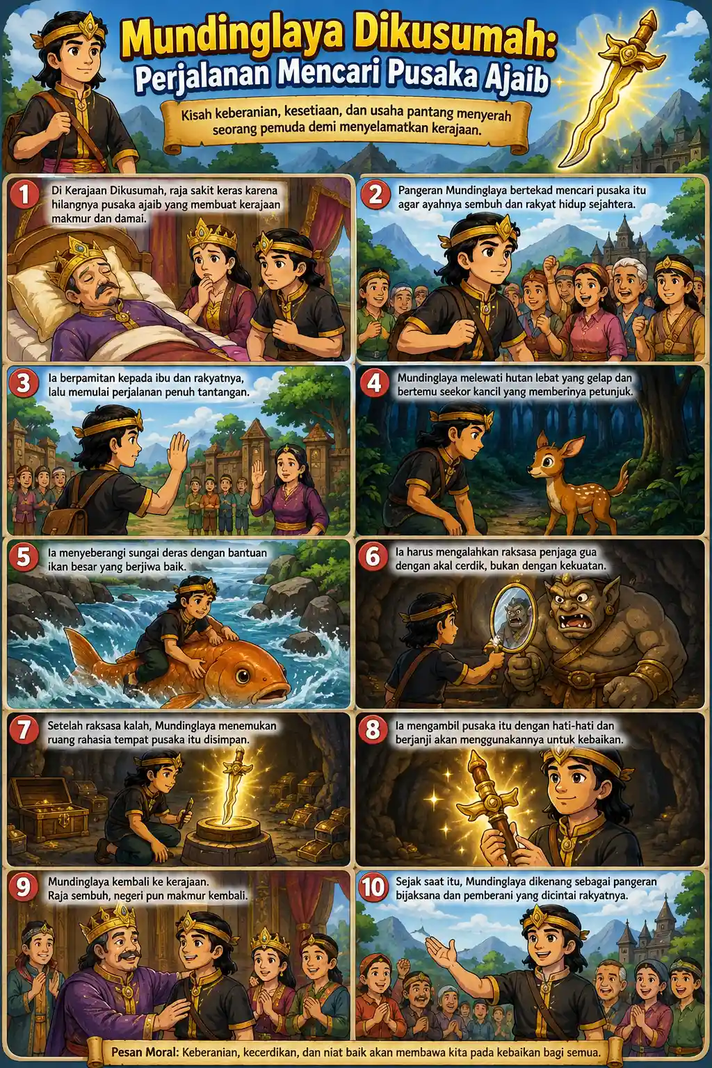 Poster Edukasi Anak Mundinglaya Dikusumah Kisah Mencari Pusaka Ajaib Budaya
