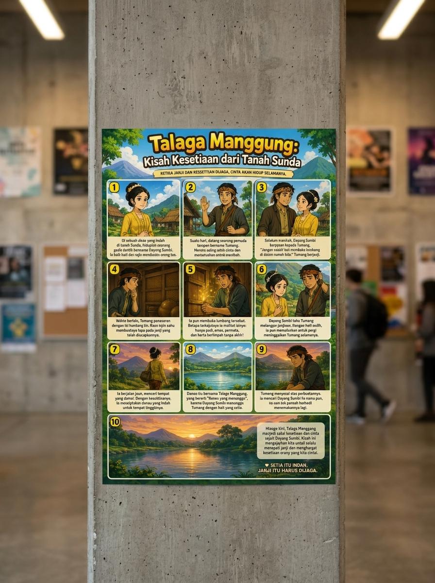 Poster Talaga Manggung Seri Budaya & Sejarah Sunda Original Dekorasi Dinding Kamar Pajangan Unik Termurah