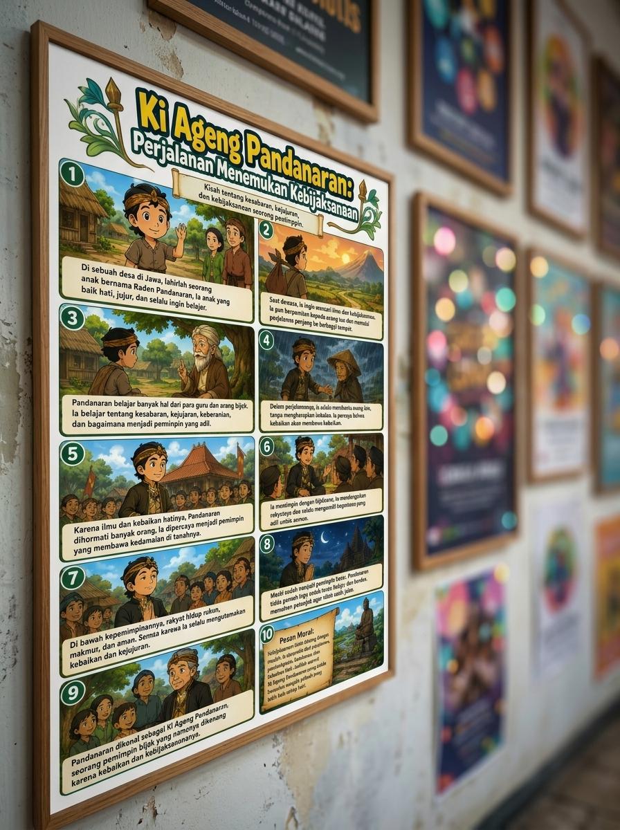 Hiasan Dinding Poster Ki Ageng Pandanaran Cetak HD Pajangan Dinding Kamar Ruang Tamu - Poster Kebijaksanaan