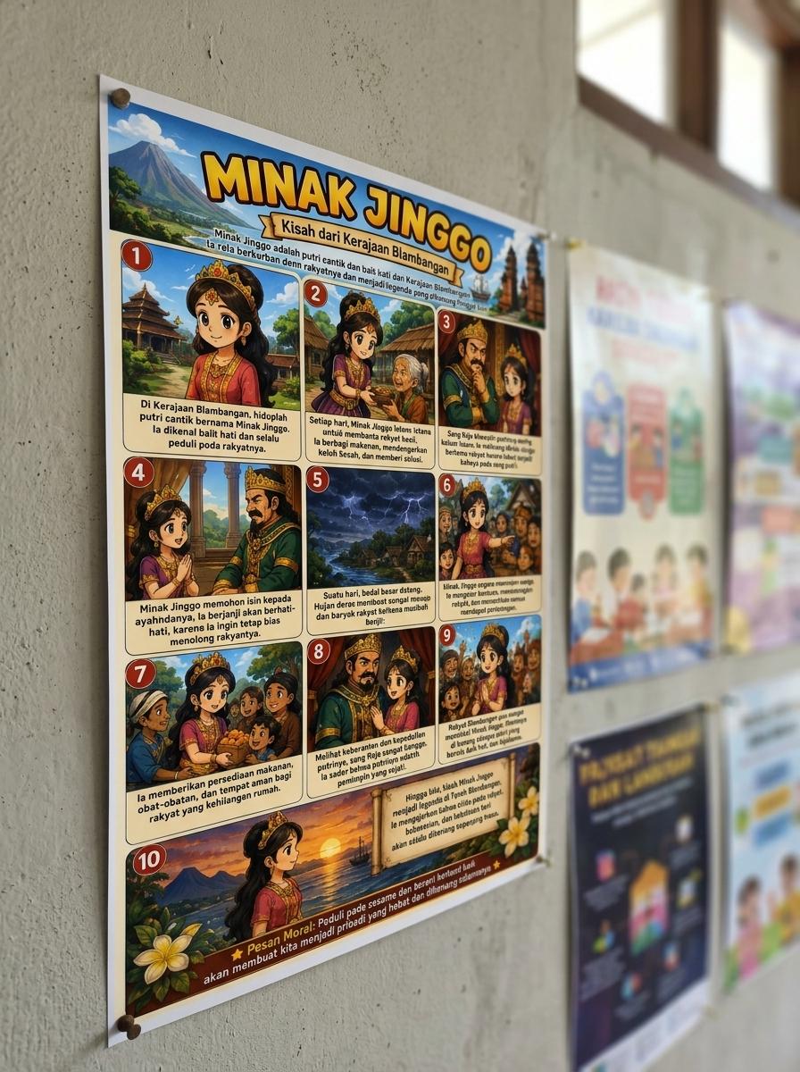 Hiasan Dinding Poster Minak Jinggo Toko Sejarah Kerajaan Blambangan Pajangan Kantor Klasik