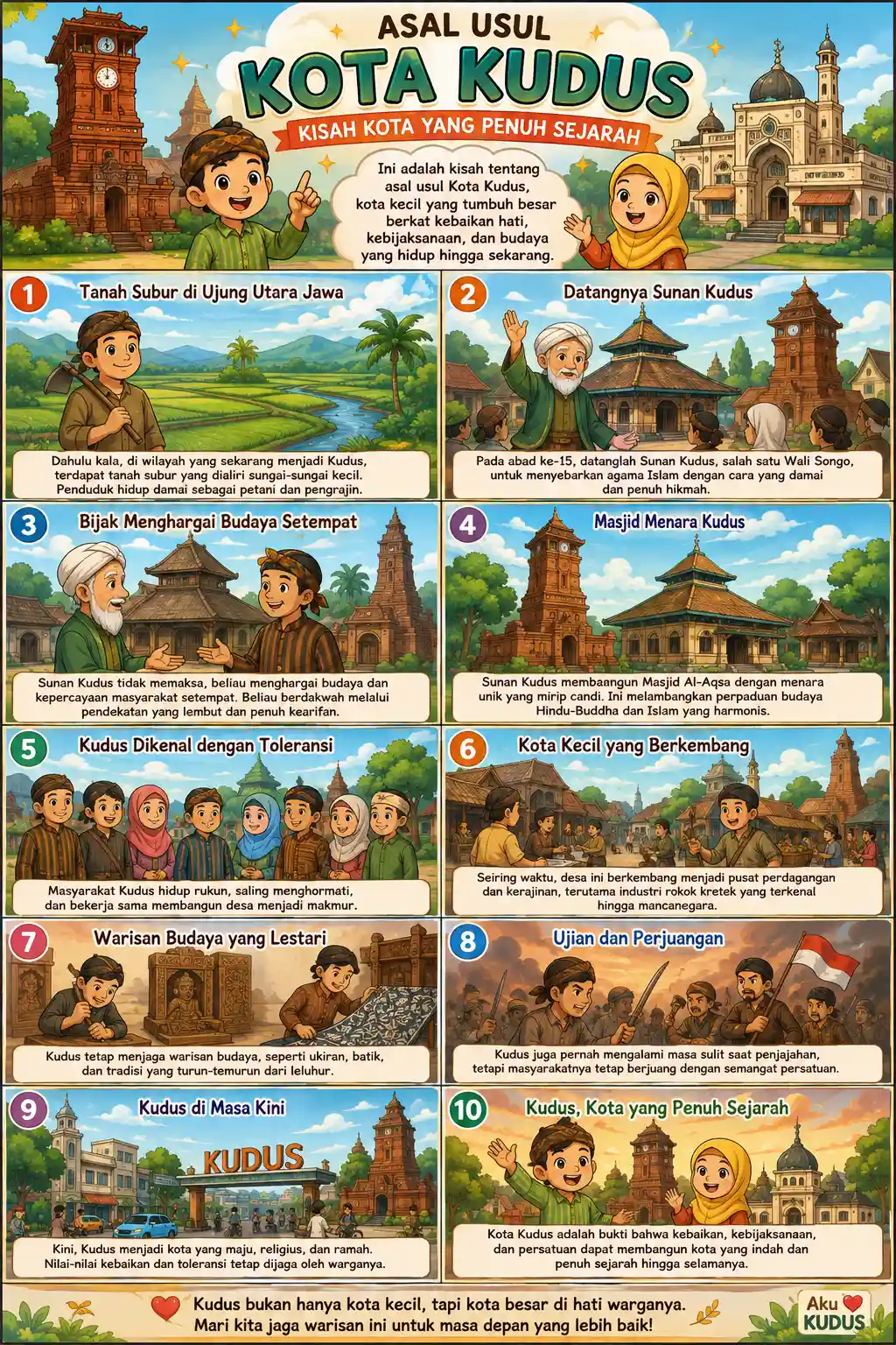 Poster Asal Usul Kota Kudus Edukasi Sejarah Indonesia Walldecor Berkualitas
