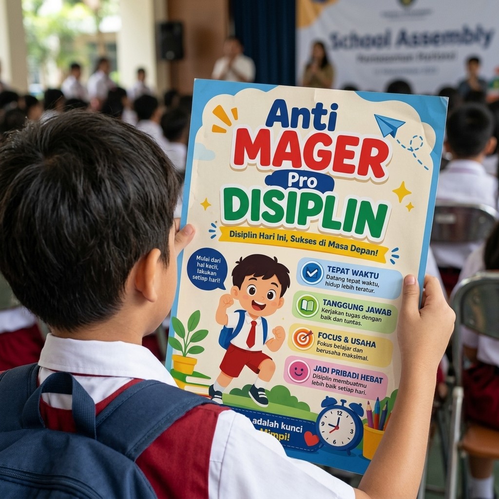 Hiasan Dinding Poster Motivasi Anti Mager Pro Disiplin Dekorasi Kamar Estetik A4/A3