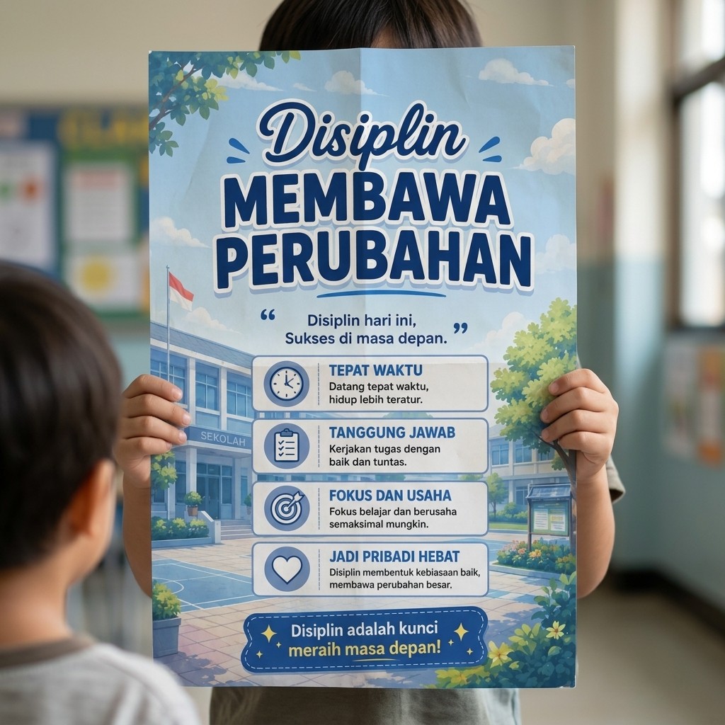 Poster Aesthetic Kata Kata Motivasi Disiplin Membawa Perubahan Dekorasi Kamar Minimalis Modern
