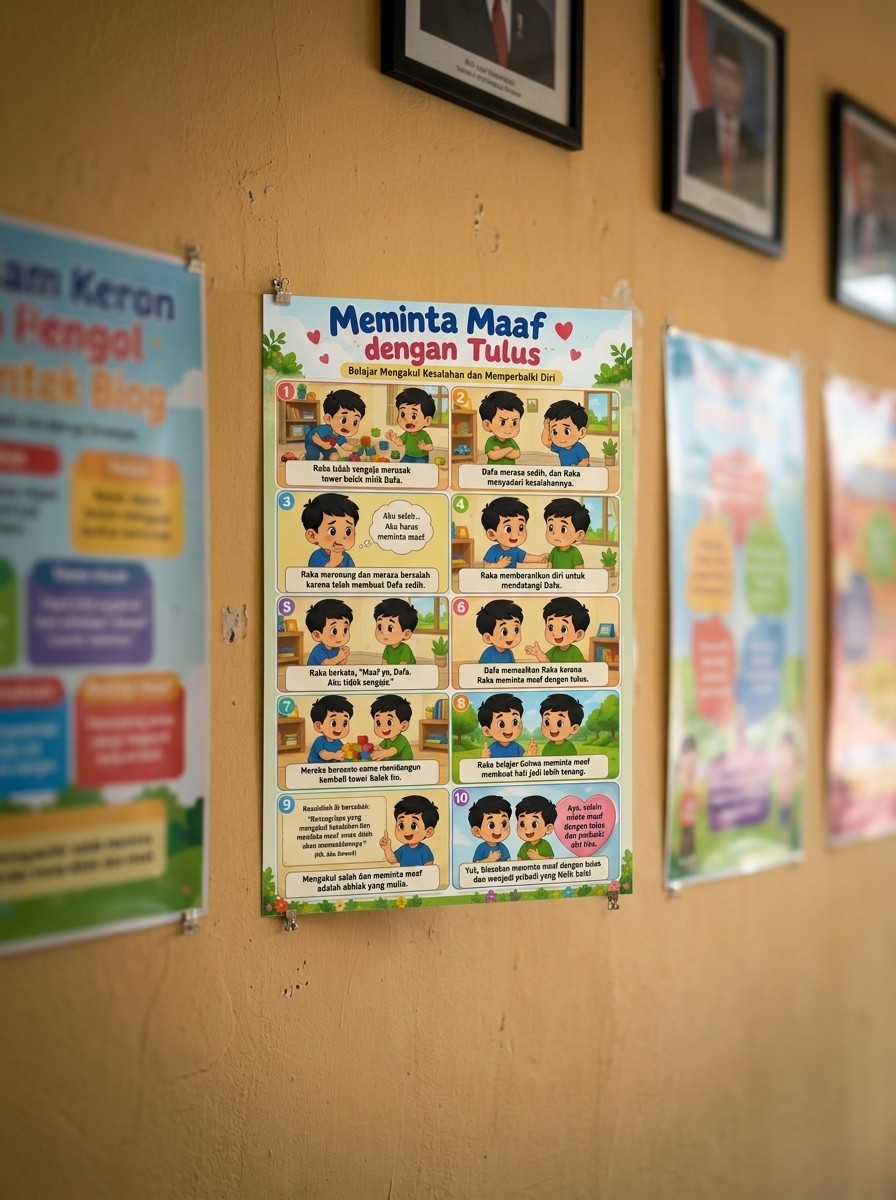 Poster Hiasan Dinding Kata Kata Meminta Maaf Tulus - Pajangan Aesthetic Hadiah Unik