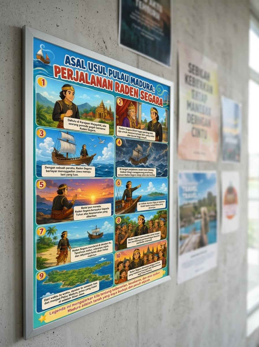 Hiasan Dinding Poster Raden Segara Asal Usul Pulau Madura Pajangan Estetik