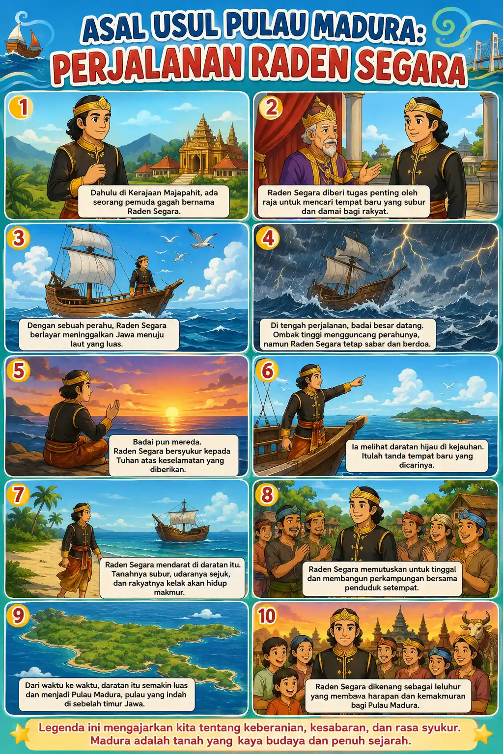 Hiasan Dinding Poster Raden Segara Asal Usul Pulau Madura Pajangan Estetik