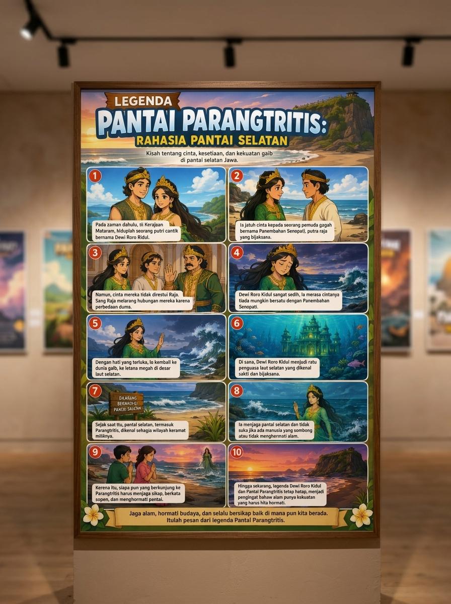 [TERMURAH] Poster Hiasan Dinding Legenda Pantai Parangtritis Rahasia Pantai Selatan Pajangan Rumah Unik