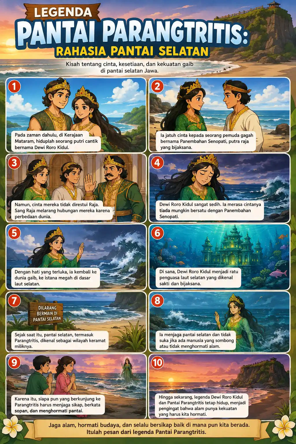 [TERMURAH] Poster Hiasan Dinding Legenda Pantai Parangtritis Rahasia Pantai Selatan Pajangan Rumah Unik