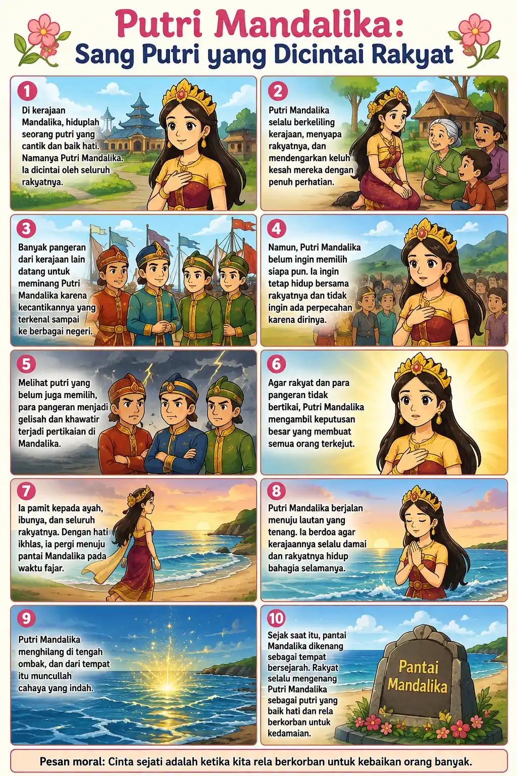 Pajangan Dinding Poster Putri Mandalika Dekorasi Rumah Unik Budaya Indonesia Poster Estetik