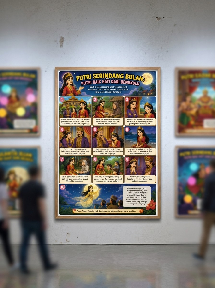 Poster Hiasan Dinding Putri Serindang Bulan Bengkulu - Dekorasi Kamar Estetik Kualitas HD