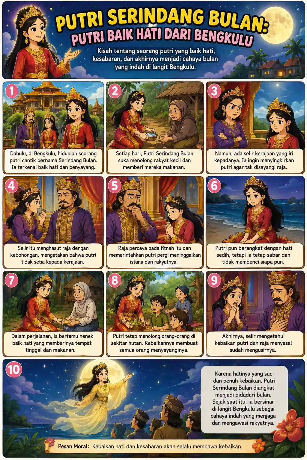 Poster Hiasan Dinding Putri Serindang Bulan Bengkulu - Dekorasi Kamar Estetik Kualitas HD