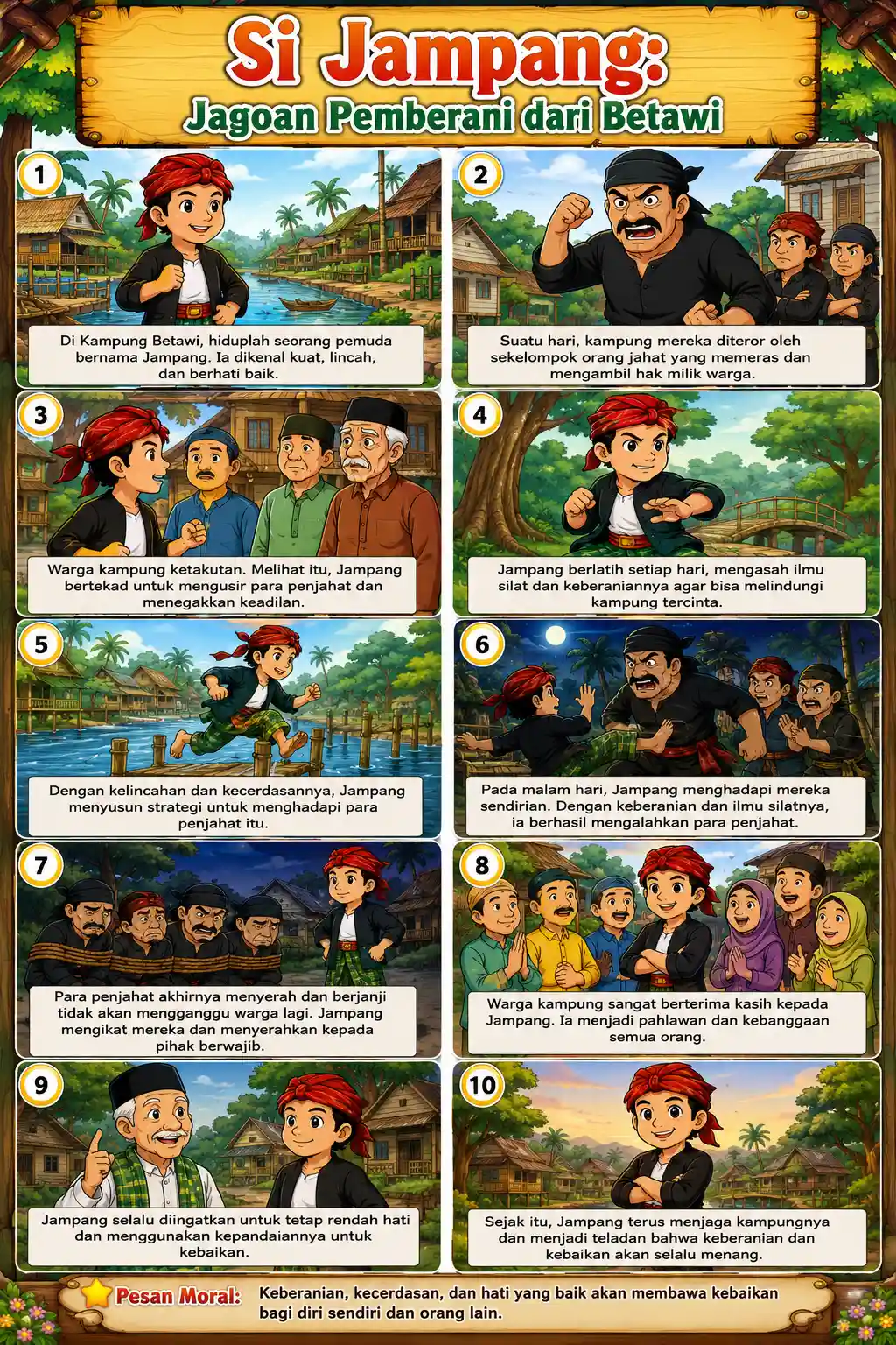 Poster Si Jampang Jagoan Betawi - Pajangan Dinding Aesthetic Minimalis Budaya Jakarta