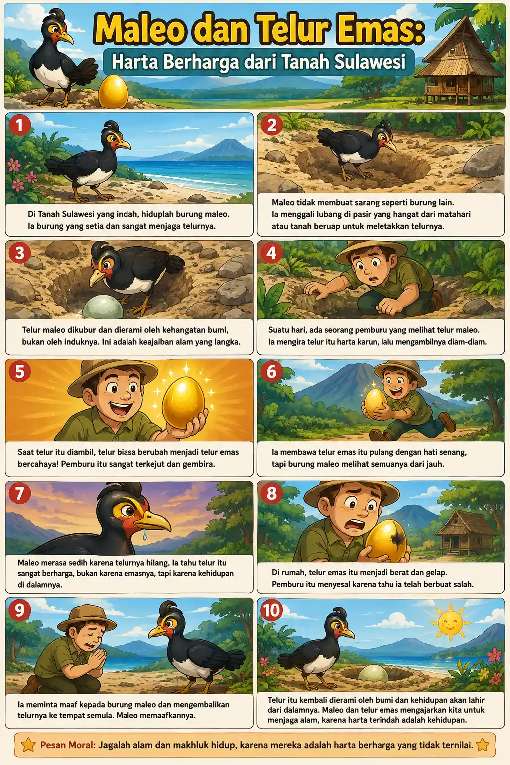 Hiasan Dinding Poster Burung Maleo Sulawesi - Poster Edukasi Budaya Indonesia - Pajangan Kamar Estetik Kualitas Premium