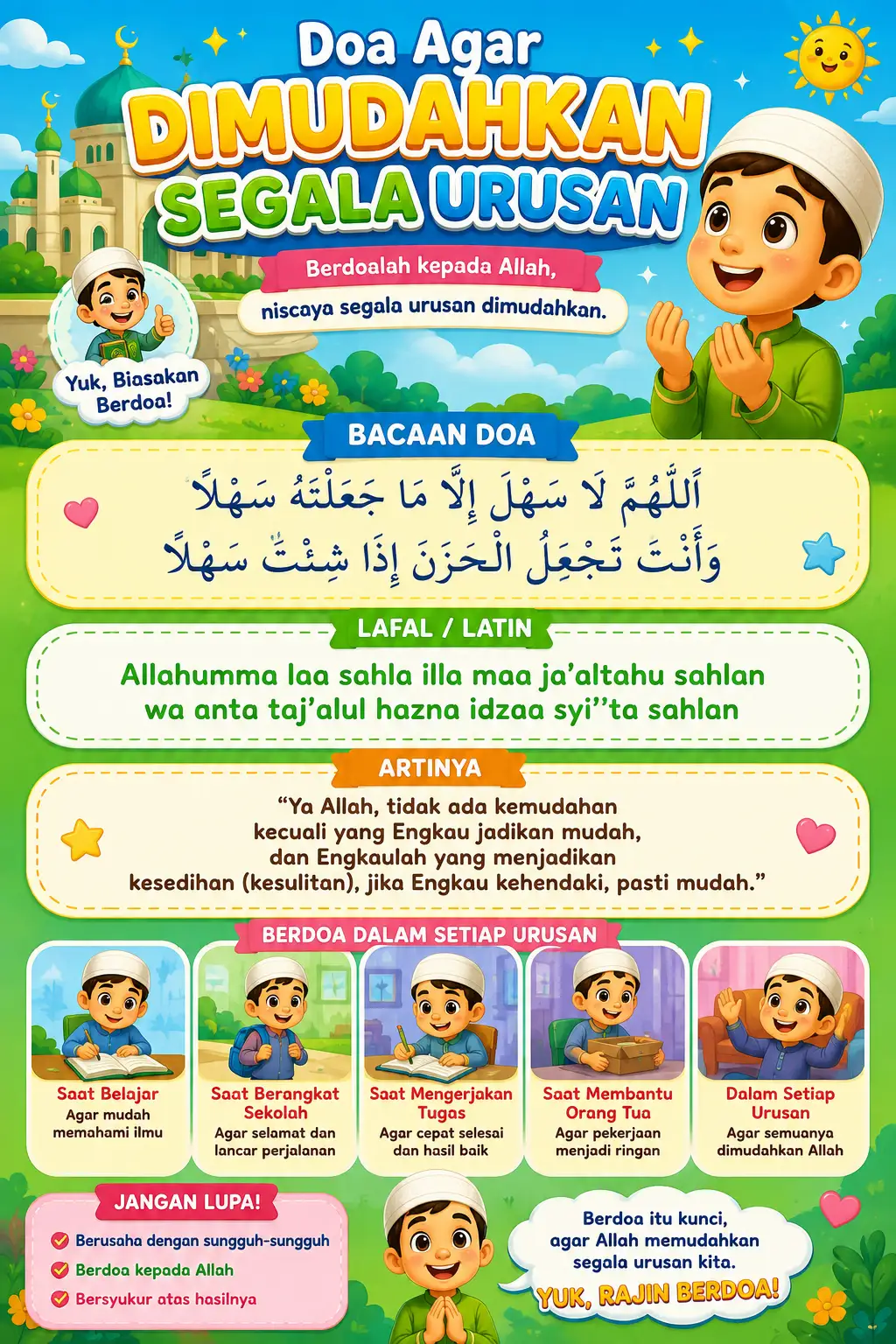 Poster Doa Agar Dimudahkan Segala Urusan - Dekorasi Kamar Islami Hiasan Dinding Murah Berkualitas