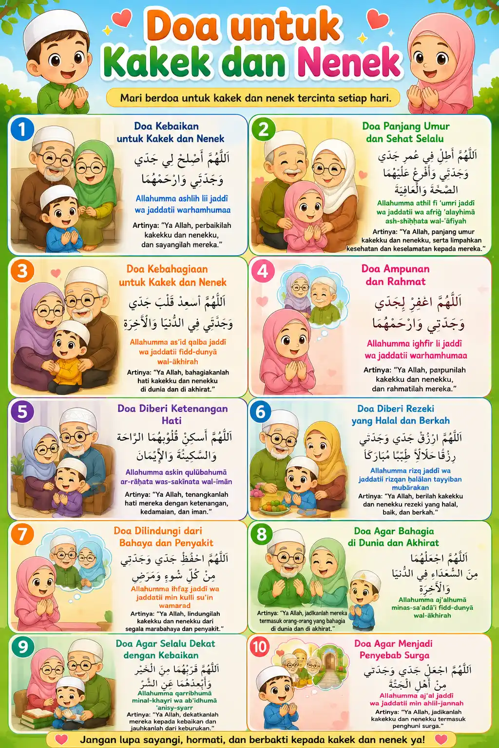 Hiasan Dinding Poster Doa untuk Kakek Nenek Pajangan Rumah Islami Murah
