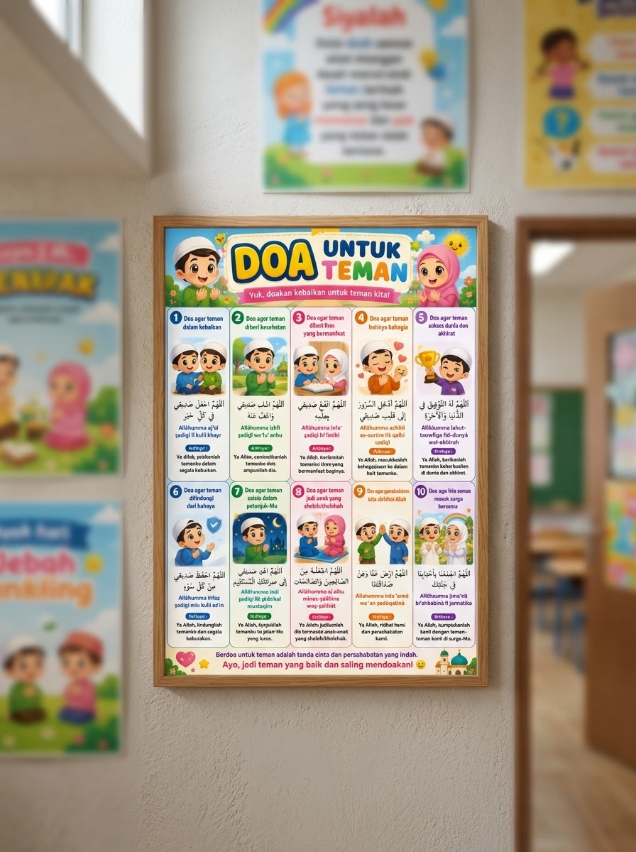 Poster Doa Islami Dekorasi Kamar Aesthetic - Pajangan Dinding Hadiah Teman Sekolah & Kantor Murah