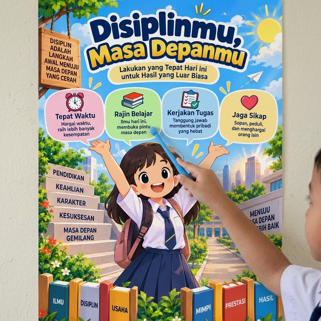 Poster Motivasi Disiplinmu Masa Depanmu Hiasan Dinding Kamar Aesthetic Dekorasi Rumah Kantor Quotes Inspiratif