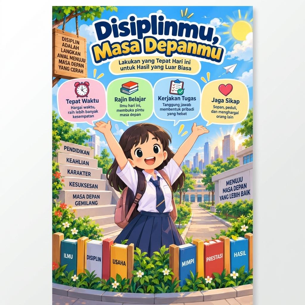 Poster Motivasi Disiplinmu Masa Depanmu Hiasan Dinding Kamar Aesthetic Dekorasi Rumah Kantor Quotes Inspiratif
